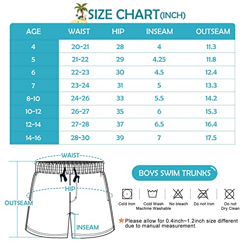 Hodosports Boys Swim Trunks Swimwear Toddler Bathing Suits Swim Short With Pockets Red/White-American Flag 8-10 #TOP4