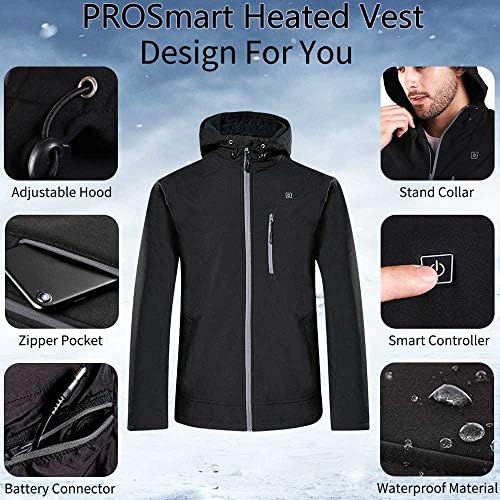 Chaqueta Calefactable Para Hombre Con Capucha Desmontable Chaqueta