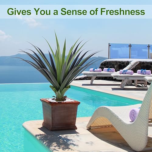 Image of 3ft Artificial Spiked Agave Plant, 36 inch Faux Agave Plants Indoor Small Floor Plant Perfect for Front Porch, Patio, Indoor Outdoor Home, Office Decor (Set of 2)