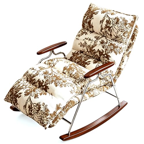 Mecedora para uso interior y exterior: sillón relajante con respaldo alto, acolchado cómodo y máxima capacidad de carga. Ideal para jardín, balcón, sala de estar y dormitorio (estampado floral)