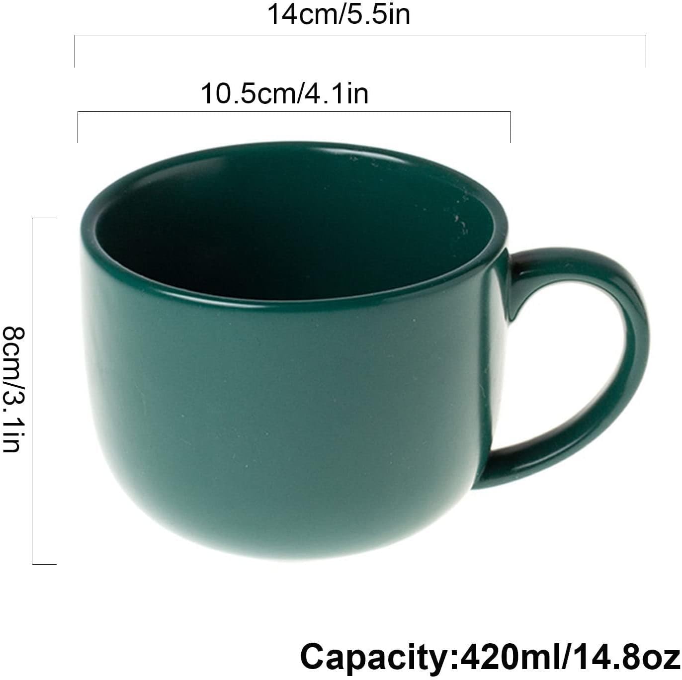 tazas de café personal, Taza de cerámica, taza de café, taza de cerámica de color sólido de 400 ml, taza de té de porcelana, taza con asa, for té espresso latte capuchino postre jugos de chocolate cal