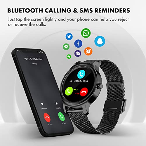 Giordano-Black-Unisex-Smart-Watch-with-Bluetooth-Voice-Calling128-Display-Heart-SpO2-MonitoringMulti-Sports-ModesSleep-Monitor-IP67-Water-Resistance-with-in-Built-Microphone-and-Speaker