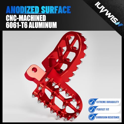 Image of Dirt Bike Foot Pegs Footpegs Rest Pedal CNC for MX 650 500 MX650 MX500 SX500 MX350 Electric Dirt Bike Red