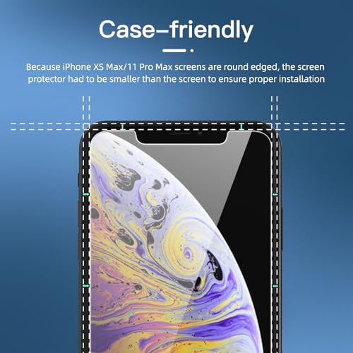 NEW'C 3 Pack Privacy for iPhone 11 Pro Max, iPhone XS Max Screen Protector (6.5"), Enhanced 28-Degree Privacy Angle - Image 3