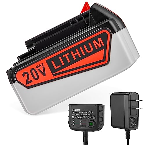7.0Ah 20V Replacement Battery and Charger for Black and Decker 20v Max 7.0Ah,LBXR20 LB20 LBX20 LBX4020 Extended Run Time Cordless Power Tools Series,with 16V/20V Multiple Volt Output Battery Charger