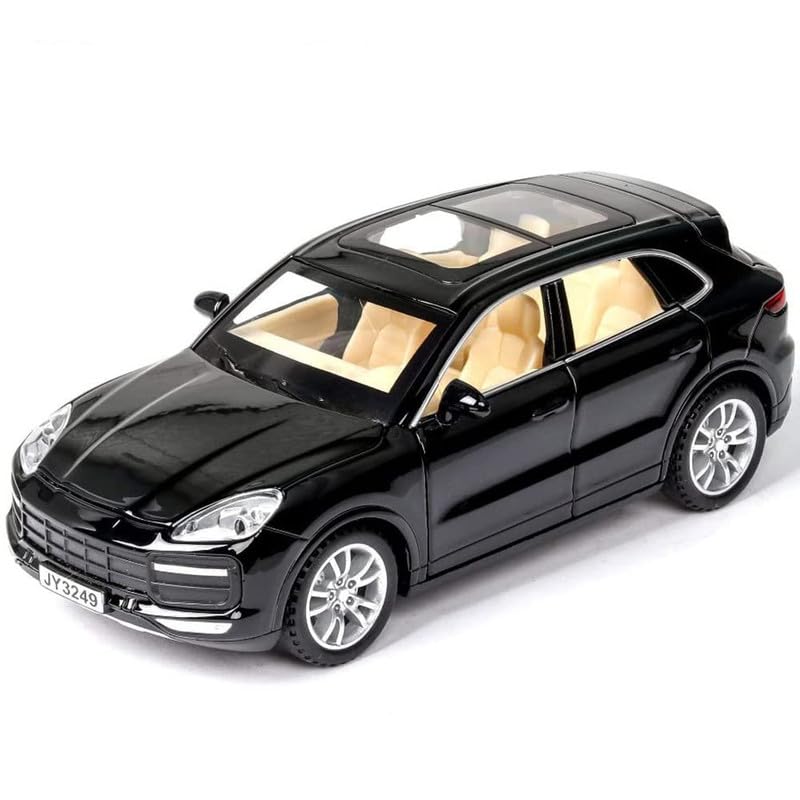 Image of Kids Model 1:32 Caynen Die Cast Metal Car Pull Back Action Opening Doors with Realistic Engine Sound Lights Toy Car Gift for Boys - Multi