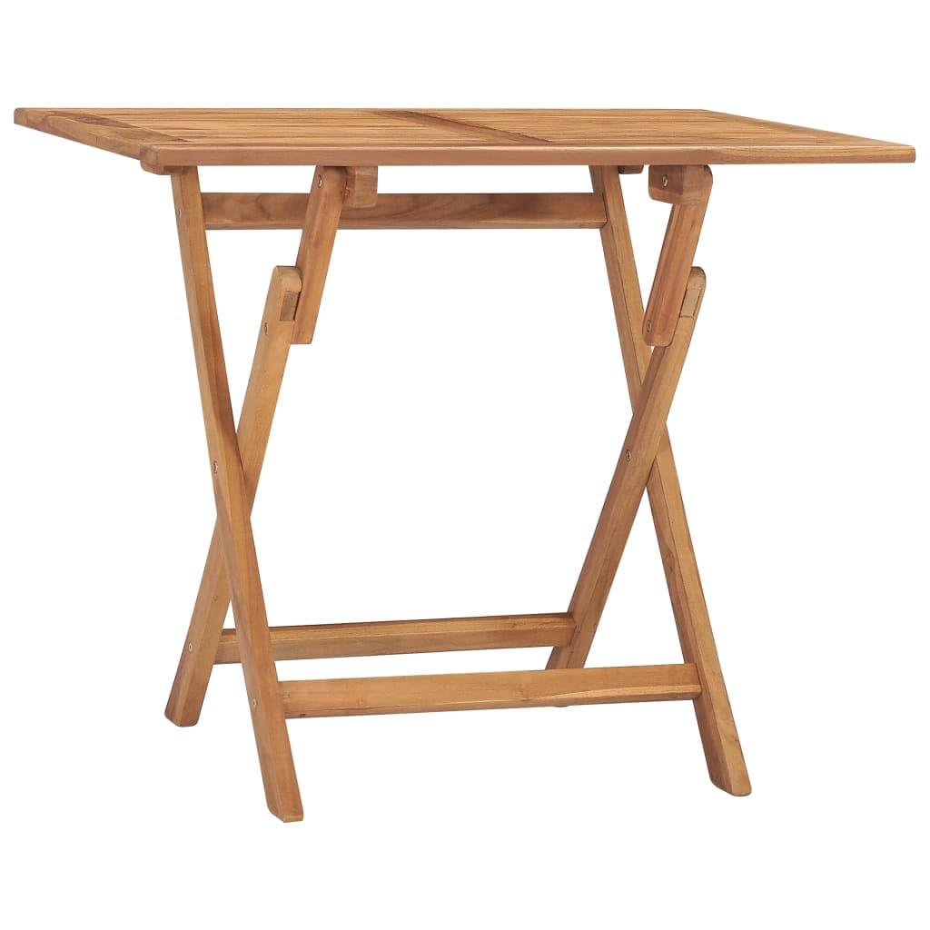 vidaXL Mesa de Comedor Plegable para Jardín Cocina Patio Terraza Balcón Mobiliario Mueble Soporte Exterior Duradera 90x60x75 cm Madera de Teca