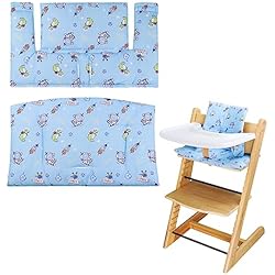 Trona Stokke Azul Cojín para silla alta Stokke, suave y cómodo para asiento de bebé Stokke con bonitos gráficos, para Tripp Trapp, cojín de bebé hace que sentarse al bebé sea más seguro y cómodo (patrón espacial azul)