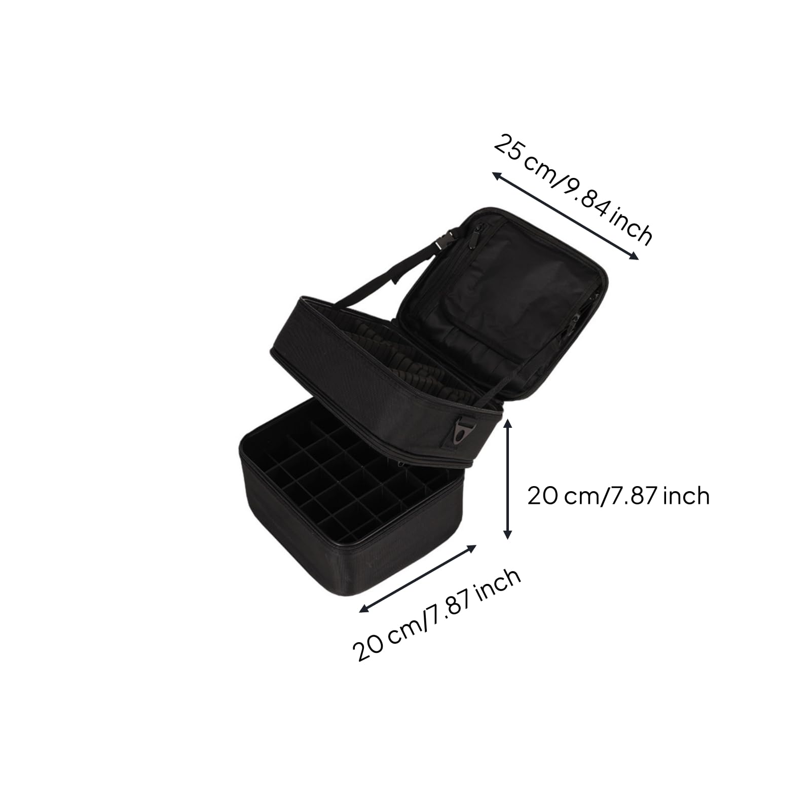 Almencla Organizer per Make-Up con Divisori Regolabili Regolabile Borsa Trucchi a Due Scomparti Multi-Scomparto per Truccatori Professionisti