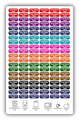 120 Small Personalized Waterproof Name Labels...