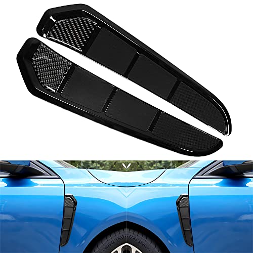 Image of Fender Side Vents Trim, Front Door Fender Protector Carbon Fiber Emblem Side Mark Stickers Decals Sports Decoration Lossless Installtion Accessories 12 inch