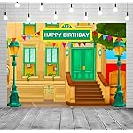 Photography Backdrop Happy Birthday Cartoon Street Theme Brick Wall Children Photography Background Birthday PartyPhotography Studio Props Vinyl (7x5ft) - Image 5