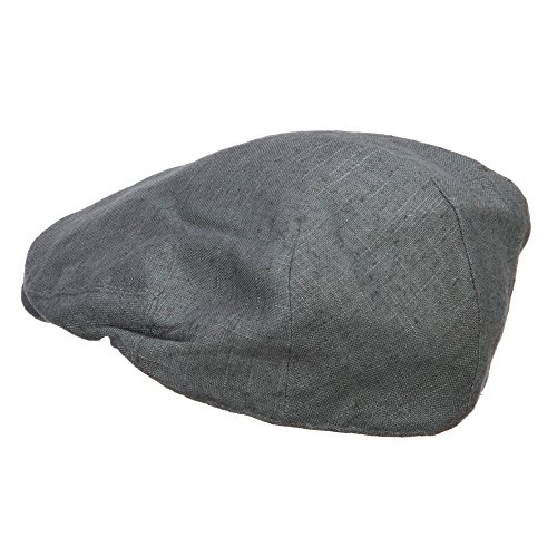 e4Hats.com Men's Linen Summer Ivy Cap - Slate Grey 2XL-3XL