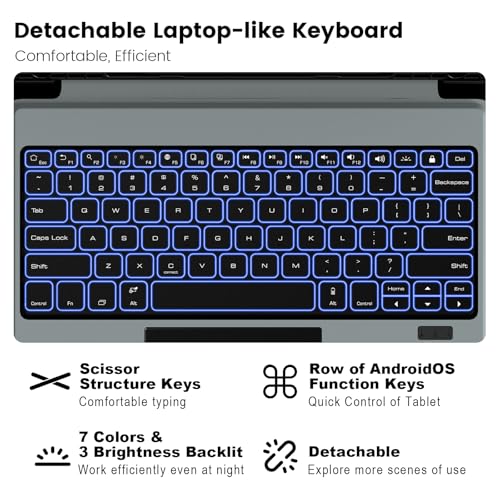 Image of Nillkin for Samsung Galaxy S7 FE / S7+ Plus / S8+ Plus 12.4 Inch Keyboard Case,7 Backlight Colors, Magic Trackpad,S Pen Holder,Slide Camera Cover Compatible with Galaxy S8 Plus Tablet Case with Keyboard