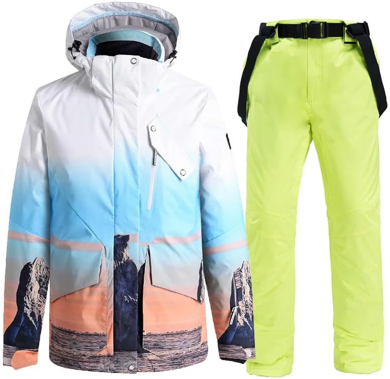 JXQXHCFS Men Women Snow Wear Suit Sets Snowboarding Suit Ski Clothes Ski Jacket and Pant Snowboard Sport Suit Unsex