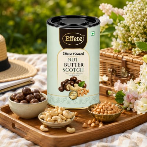 Image of Effete Choco Coated Nut Butter Scotch, Chocolaty Dryfruits, Butter Scotch chocolates packet, Chocolicious Butter Scotch, Premium Chocolate, chocolates gift pack, chocolate box (96gm)