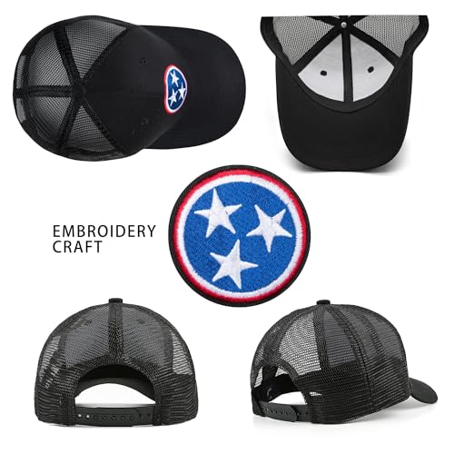 Image of Adjustable State Flag Trucker Hat Mesh Baseball Cap with Embroidered Patch for Men Women