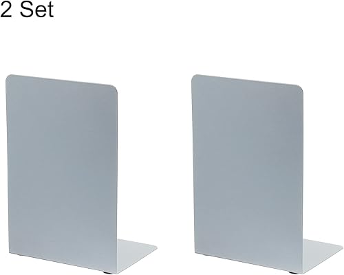 Miniatura 8 de PATIKIL Sujetalibros, 2 Unidades de metal en forma de L Organizador de escritorio Soporte de libro para papelería Accesorios de escritorio de