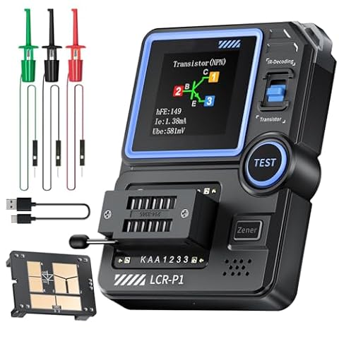 Fasizi Wielofunkcyjny tester tranzystorów: MOSFET, kondensatorów, elementów elektronicznych SMD do diod, triod, ESR, NPN, PNP – miernik LCR z funkcją zapobiegającą spaleniu