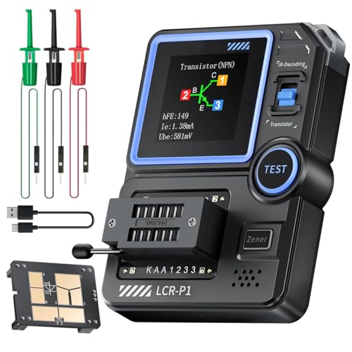 DollaTek Mosfet Tester Transistor Tester Condensador Transistor SMD Multifuncional Probador Componentes Electrónicos Diodo Triodo ESR NPN PNP Tester MOSFET Medidor LCR Anti-Burn