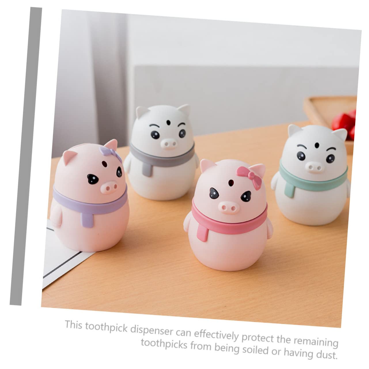 ABOOFAN 2pcs Automatic Cartoon Toothpick Dispenser Creative Toothpick Holders for Home Dining Table and Restaurants