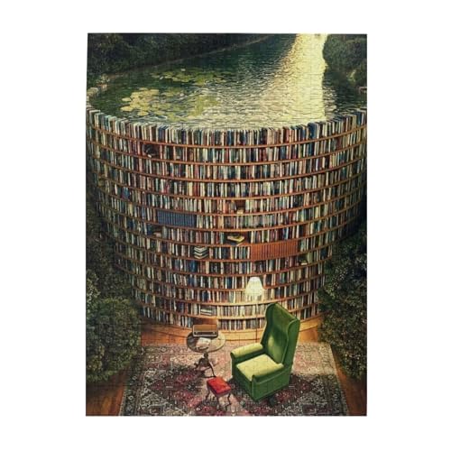 本棚ダム500ピース ジグソーパズル 大人向け難しい 破片なし カチっとハマる 誕生日 おしゃれ インテリア ギフトハウス (52×38cm)