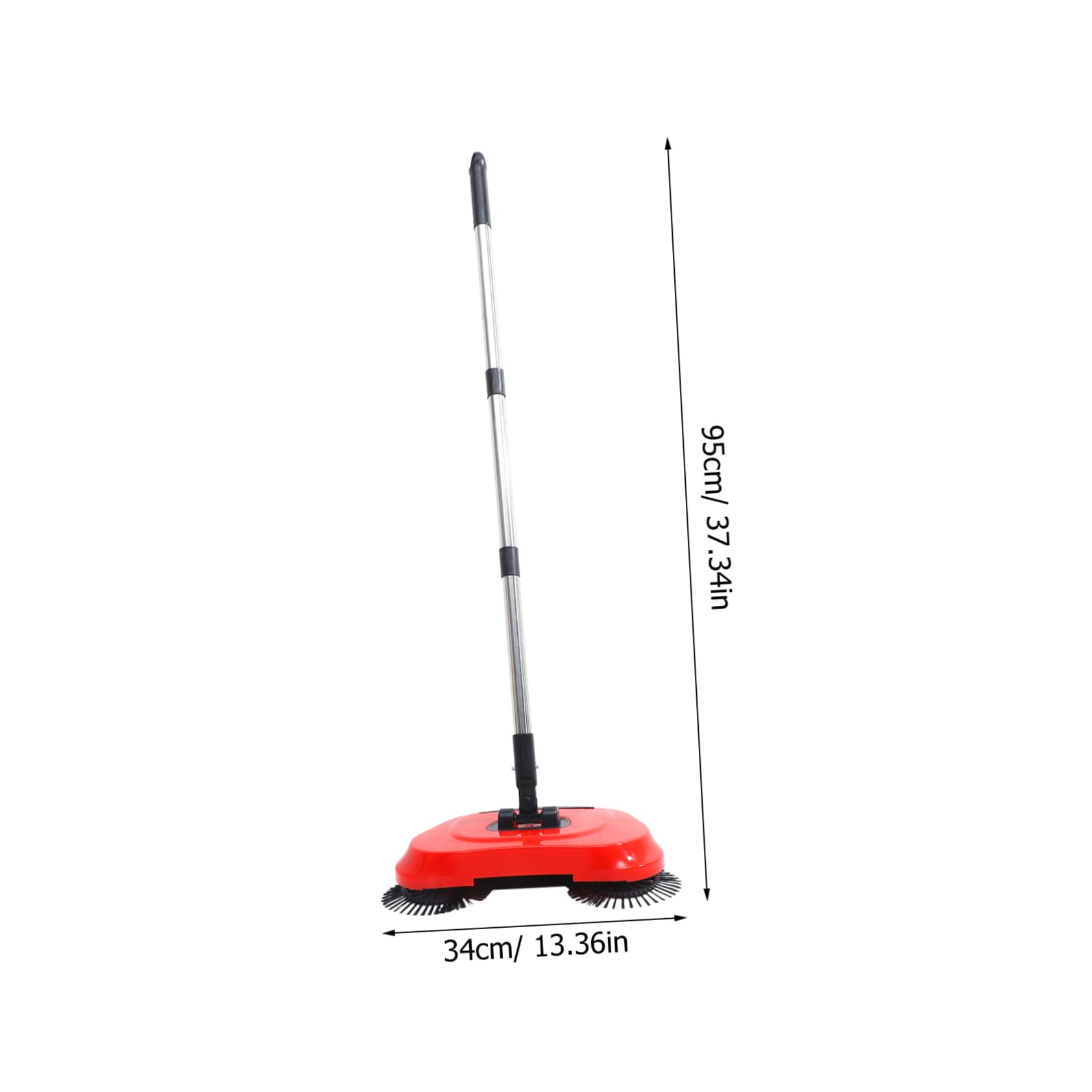 Handgeführte 3-in-1 Bodenkehrmaschine mit Besen und Kehrschaufel aus Abs und Edelstahl für Marmor und Holzböden 360° Drehung und Verstellbarer Griff für Einfache Reinigung