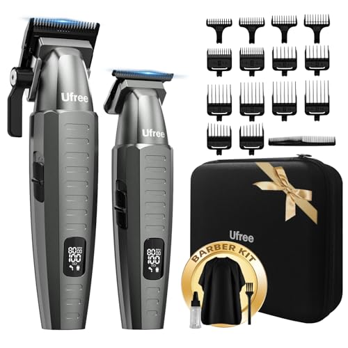 Ufree Professional Clippers and Trimmers Set, Cordless Hair Clippers for Men, Barber Clippers Set with Travel Case