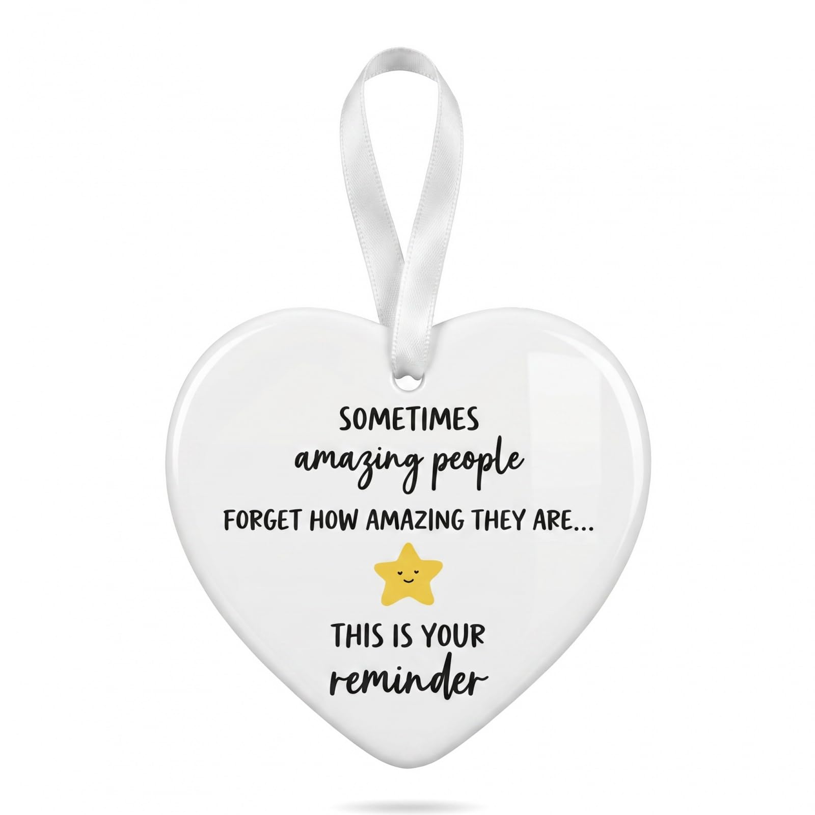 Thank You Gift Box, Sometimes Amazing People Forget How Amazing They Are Ceramic Star Plaque, Sentimental Keepsake Hanging Ornament for Women Men Friend Colleague Teacher, Well Done Proud of You Gifts