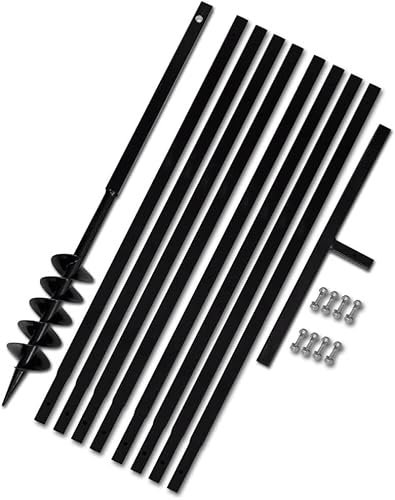 vidaXL Mango de taladro de tierra de 3.94 pulgadas con tubo de extensión de 29 pies 6 pulgadas de acero