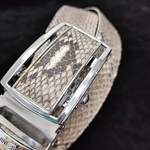 Thailand Authentic Snake Skin Men's Genuine Python Leather Belt 48inch Natural White,Large4