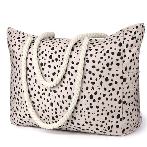 KPX Large Beach Bags Pool Bag, Zippered Beach Tote Bags, Cute Girls Oversized Swim GymBags for Travel,