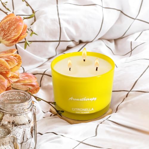 Amastika CITRONELLA CANDLE Outdoor&Indoor, Luxury Soy Candle For Best Gift, Large 3 Wick Jar Scented Candle thumb #5