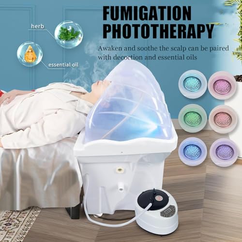 Head Spa Equipment, przenośna umywalka do mycia włosów z fumigacją i fototerapią, termostatyczna umywalka do szamponu z cyrkulacją wody