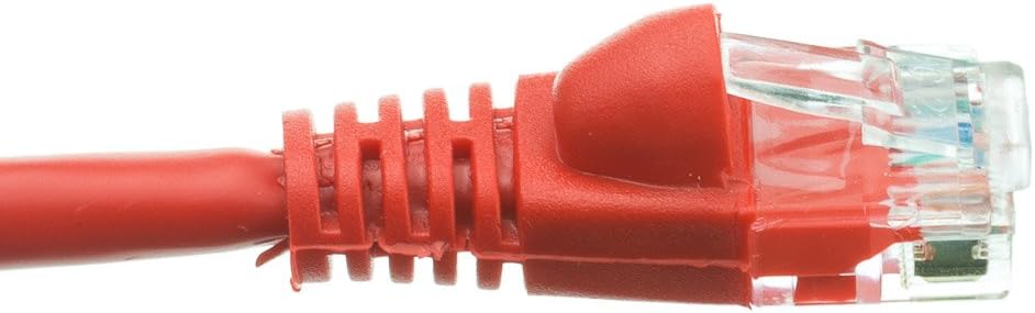 CableWholesale Cat6 Ethernet Cable, 24AWG, RJ45 Gold Plate Connector, 4 Pair Stranded Copper, Snagless Boot Unshielded Twisted Pair (UTP) Internet Network Patch Cable, 100 Foot, Red