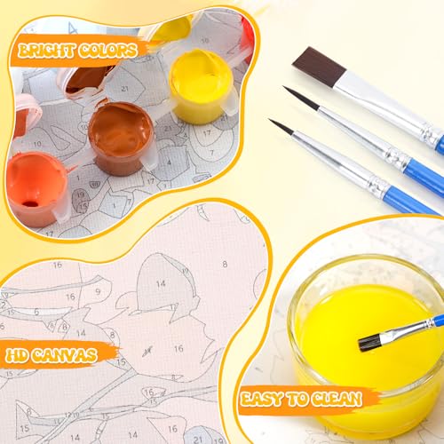 Kit de pintura en lienzo WUIVCTR del árbol grande por el lago para decoración 40x50 cm 5