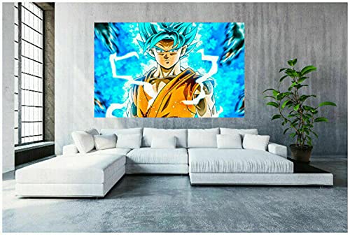 Tableau Toile Dragon Ball DBZ Son Goku - Impression Haut De Gamme 160x? Cm - Décoration Murale Moderne