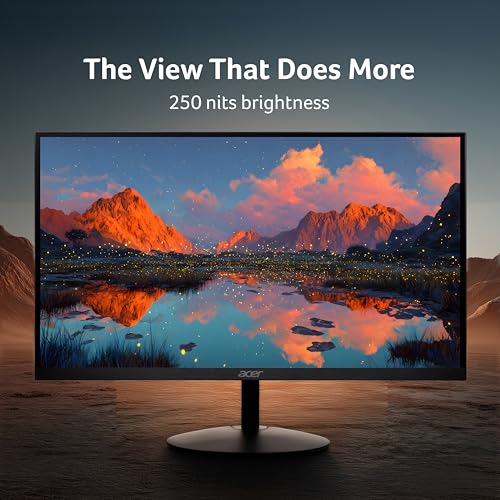 Image of Acer SmartChoice SA242Y E 23.8 Inch Full HD IPS Monitor I 100Hz Refresh Rate I 1ms VRB I AMD FreeSync I Ultra Slim ZeroFrame Design I VisionCare I HDMI & VGA Inbox HDMI Cable I VESA Mount I Black
