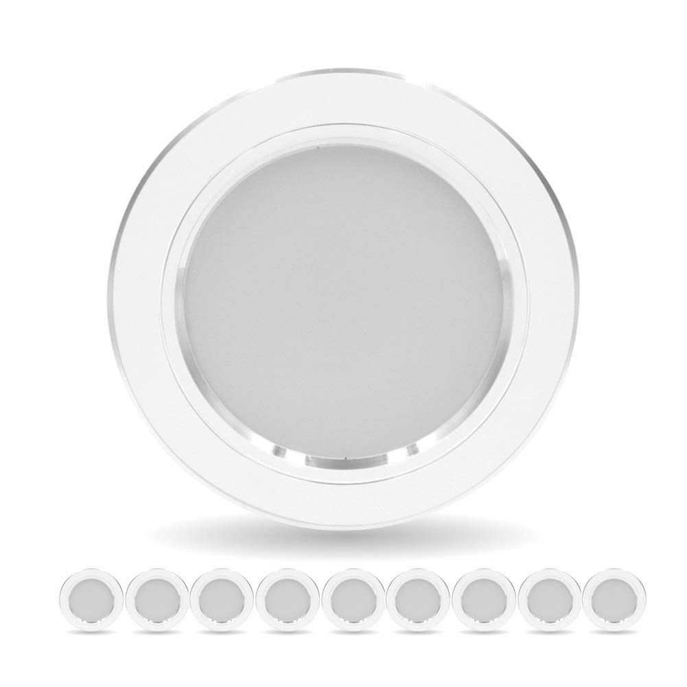 Chillers Focos empotrables LED Planos no Regulables 230V Blanco cálido Juego de 10 focos empotrables LED focos de baño focos LED para salón baño (Color : White, Size : Warm White 12w)