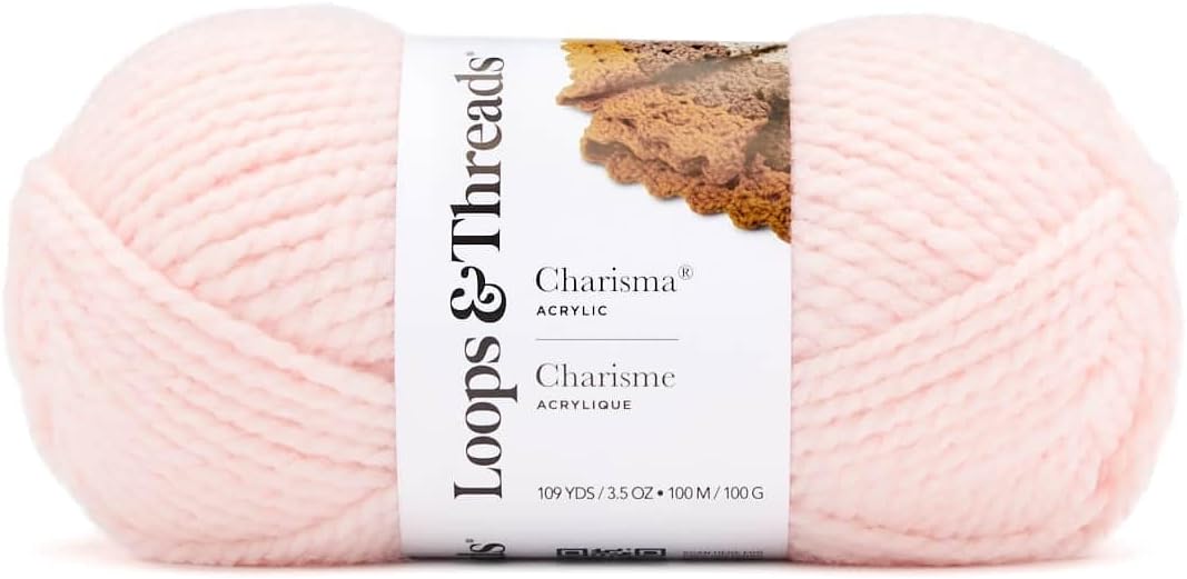 Loops & Threads Charisma Sorbet Yarn - Solid Color Yarn for Knitting, Crochet, Weaving, Arts & Crafts - Blossom, Bulk 6 Pack