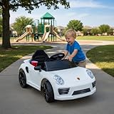 Carro Elétrico 12V de Passeio Infantil com Luz Som e Controle Remoto (Branco)