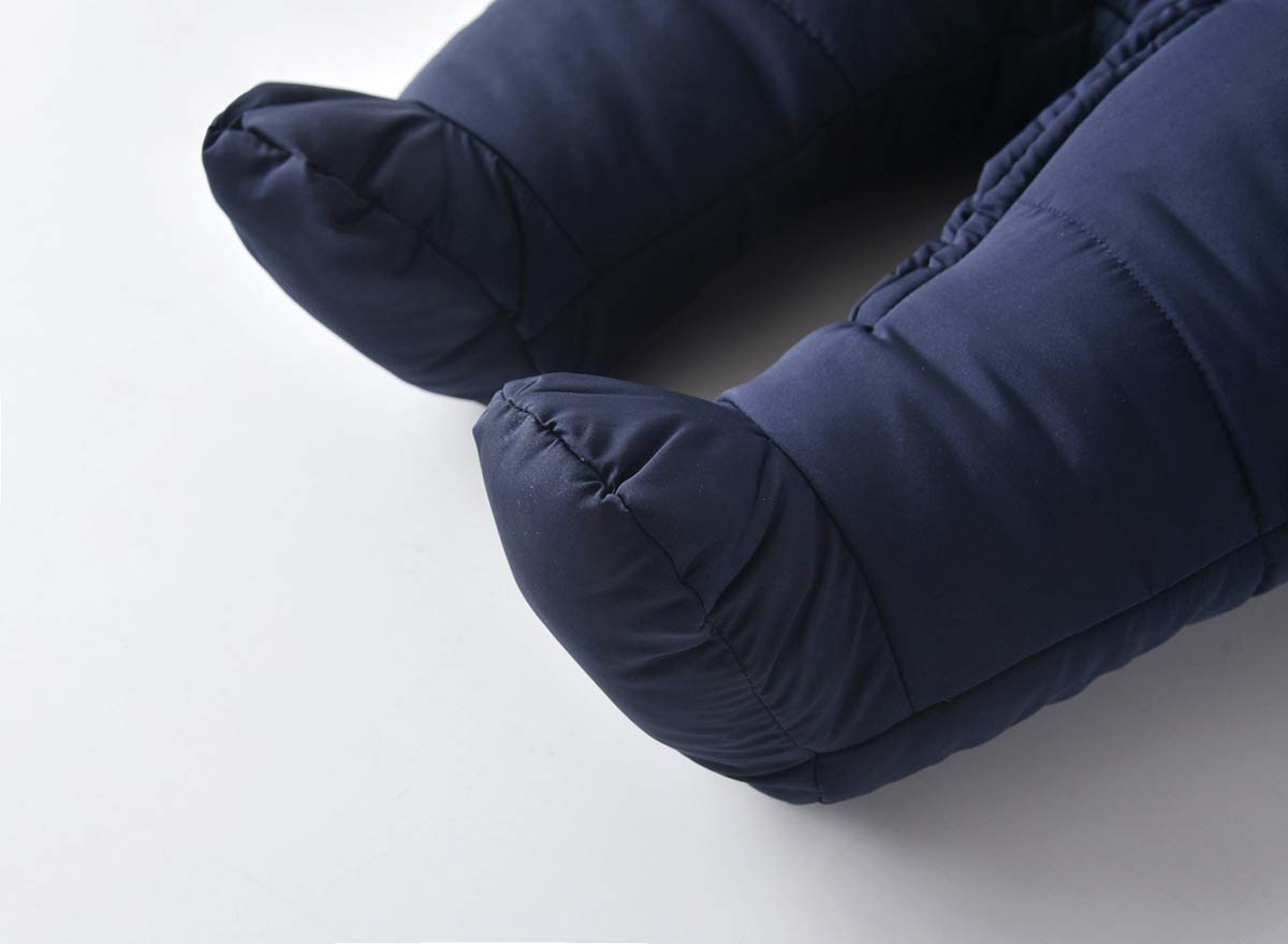 Tuta da neve per neonato da neonato Cappotto invernale termico con cerniera spessa Tuta con cappuccio antivento con cappuccio Capispalla con guanti