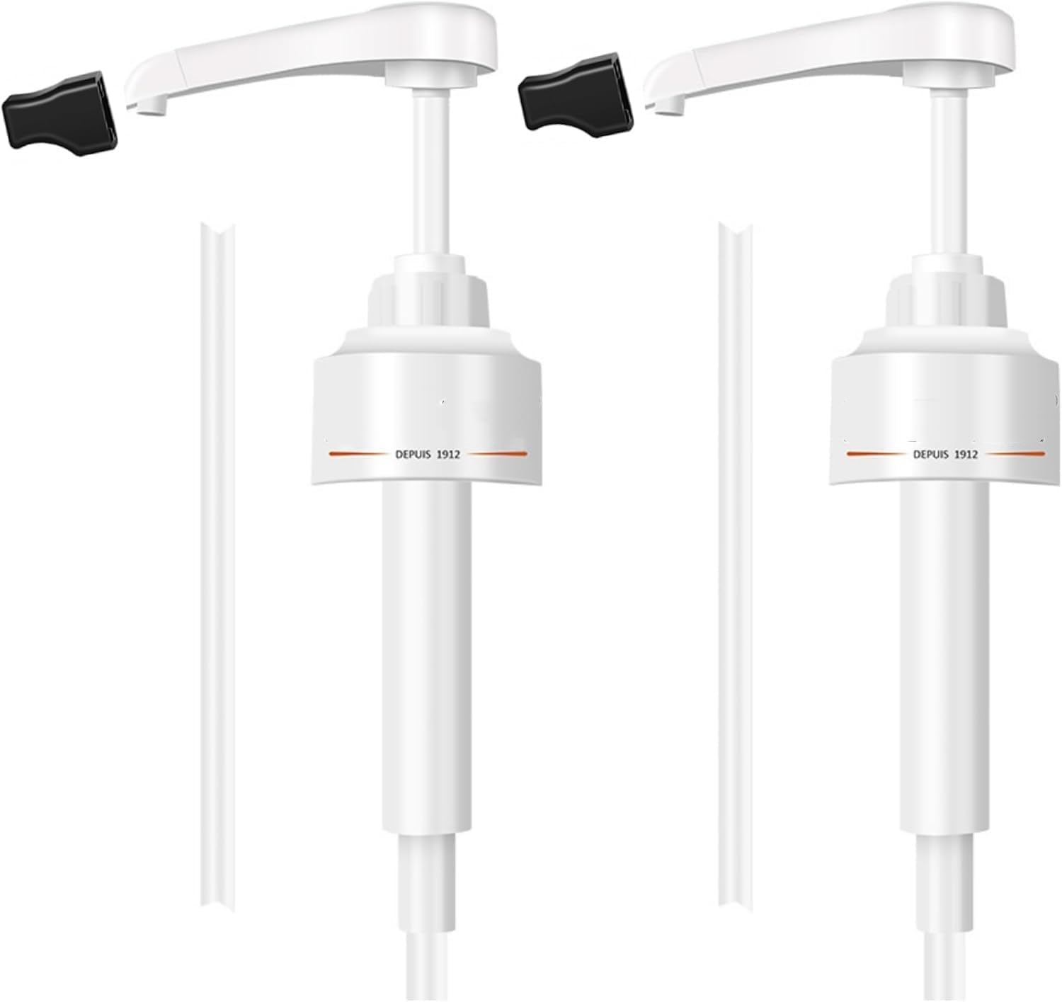 2Pack Syrup Pump, Compatible With 700Ml 750Ml 1L Glass Bottles Of Monin Syrup, Tip Cover Included, Suitable For (White, 10Ml)