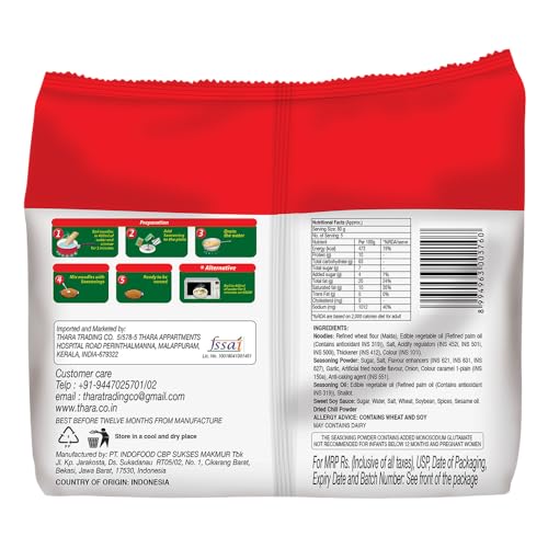 Image of Indomie Mi Goreng Instant Fried Noodles, Dry Noodles with Seasoning Sachets, 80g