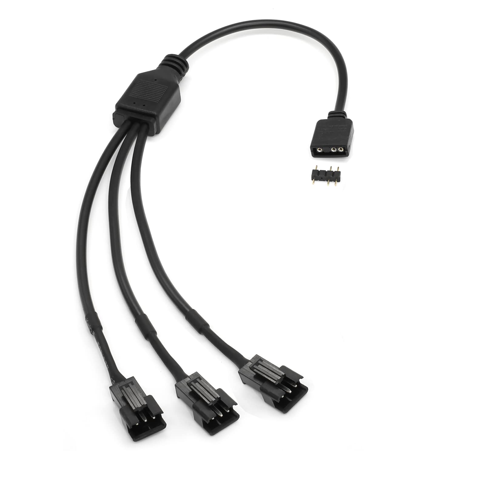 2 Câbles Répartiteur ARGB 5V 3 Broches - 1 Vers 2, 30cm - Compatible ASUS, MSI, ASRock - Pour Ventilos Et Bandes LED