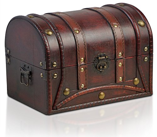 Preisvergleich Produktbild Brynnberg Schatztruhe 25x18x18cm Holztruhe Schatzkiste Schatzsuche Holz braun