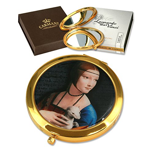 Miroir plaqué Or de poche compact pour vérifier son teint partout