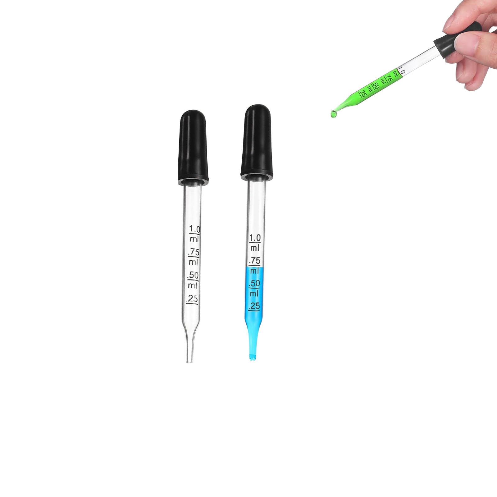 Mirhua 目盛り付きスポイト ガラスピペット 1ml 計測 水分 香水 精油…