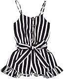 Toddler Kid Baby Girl Strap Sleeveless Romper Halter Stripe Jumpsuit Bodysuit Playsuits Infant Summe