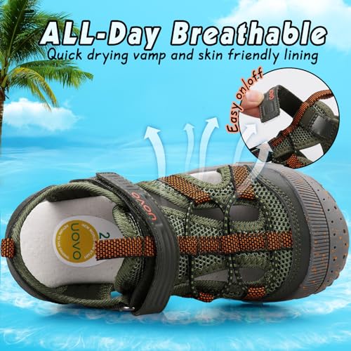 UOVO Boys Girls Summer Water Sandals Closed Toe Lightweight Outdoor Sport Shoes(Toddler/Little Kid/Big Kid)2